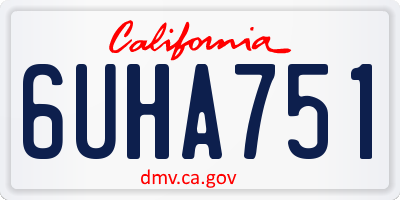 CA license plate 6UHA751
