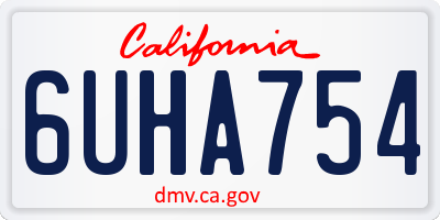 CA license plate 6UHA754