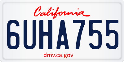 CA license plate 6UHA755