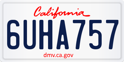 CA license plate 6UHA757