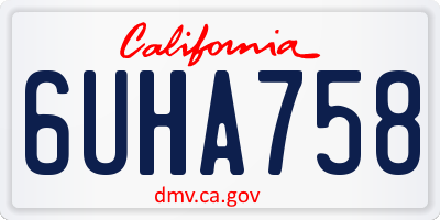 CA license plate 6UHA758