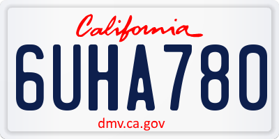 CA license plate 6UHA780