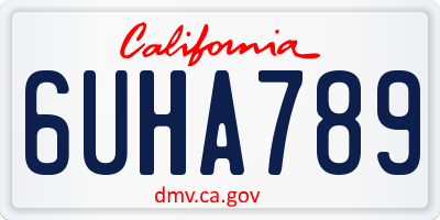 CA license plate 6UHA789