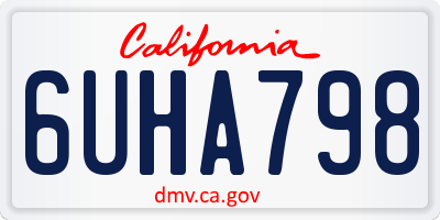 CA license plate 6UHA798