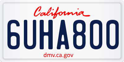 CA license plate 6UHA800