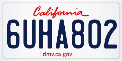 CA license plate 6UHA802