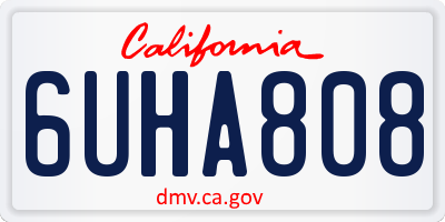 CA license plate 6UHA808