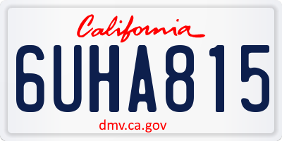 CA license plate 6UHA815