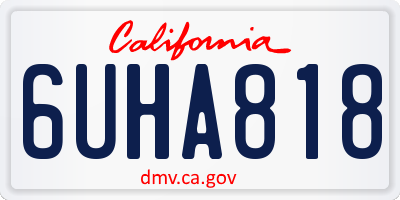 CA license plate 6UHA818