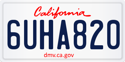 CA license plate 6UHA820