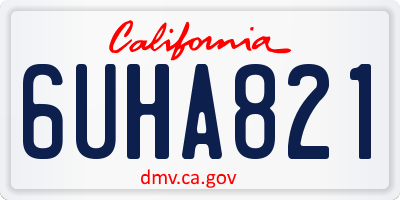 CA license plate 6UHA821