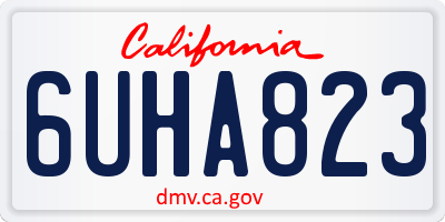 CA license plate 6UHA823