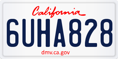 CA license plate 6UHA828