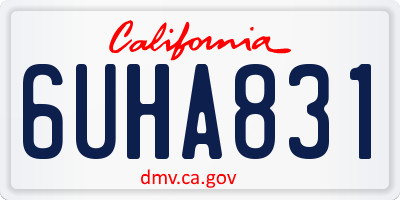 CA license plate 6UHA831