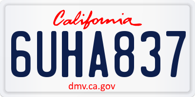 CA license plate 6UHA837