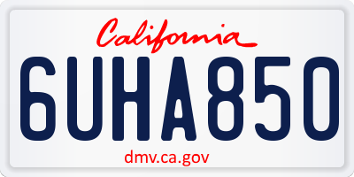 CA license plate 6UHA850