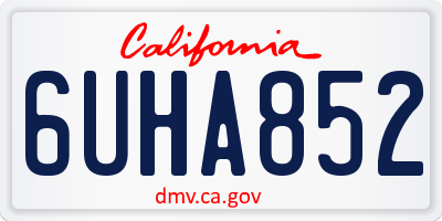 CA license plate 6UHA852