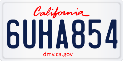 CA license plate 6UHA854