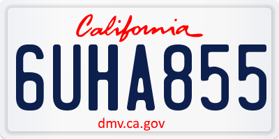 CA license plate 6UHA855
