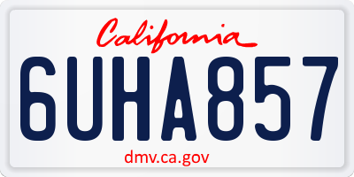 CA license plate 6UHA857