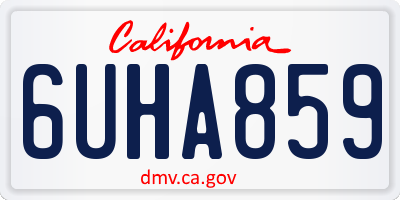 CA license plate 6UHA859