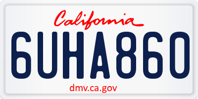 CA license plate 6UHA860