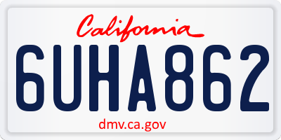 CA license plate 6UHA862