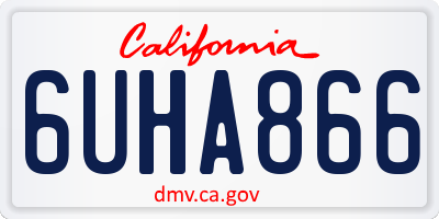 CA license plate 6UHA866