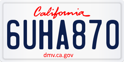 CA license plate 6UHA870