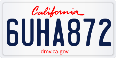 CA license plate 6UHA872