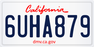 CA license plate 6UHA879