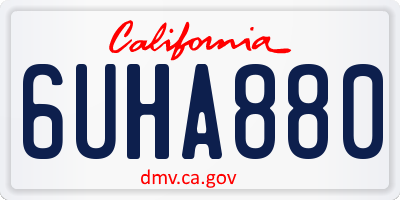 CA license plate 6UHA880