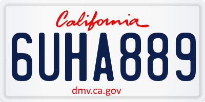 CA license plate 6UHA889