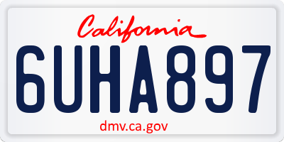 CA license plate 6UHA897