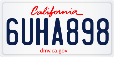 CA license plate 6UHA898