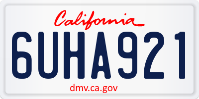 CA license plate 6UHA921