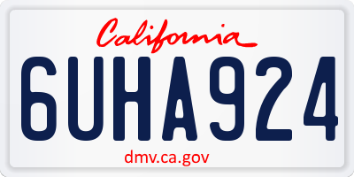 CA license plate 6UHA924