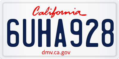 CA license plate 6UHA928