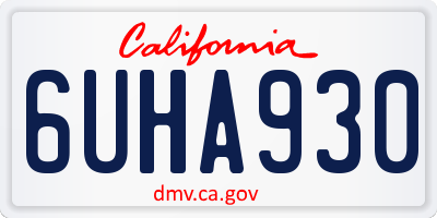 CA license plate 6UHA930