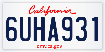 CA license plate 6UHA931