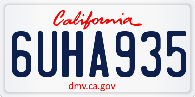 CA license plate 6UHA935