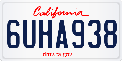 CA license plate 6UHA938
