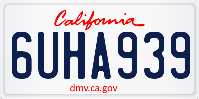 CA license plate 6UHA939