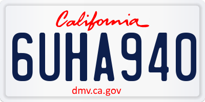 CA license plate 6UHA940