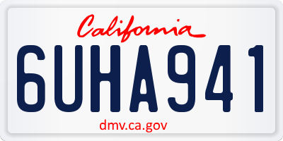 CA license plate 6UHA941