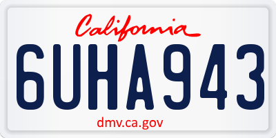 CA license plate 6UHA943