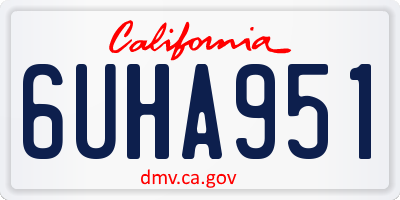 CA license plate 6UHA951