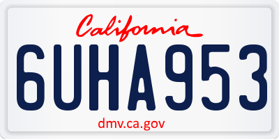 CA license plate 6UHA953