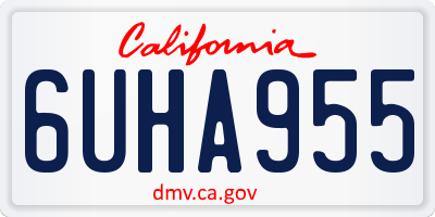 CA license plate 6UHA955