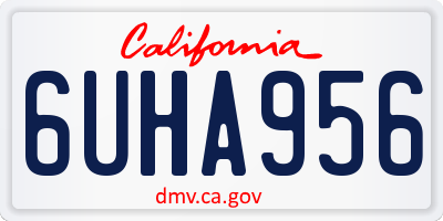 CA license plate 6UHA956